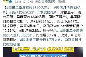 微信月活12.991亿,是QQ的两倍多